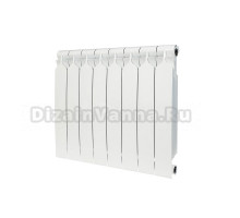 Радиатор биметаллический секционный Bilux Plus R500 8 секций, боковое проходное подключение, белый