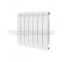 Радиатор биметаллический секционный Bilux Plus R500 7 секций, боковое проходное подключение, белый
