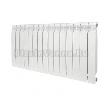 Радиатор биметаллический секционный Bilux Plus R500 15 секций, боковое проходное подключение, белый