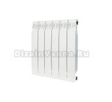 Радиатор биметаллический секционный Bilux Plus R500 6 секций, боковое проходное подключение, белый