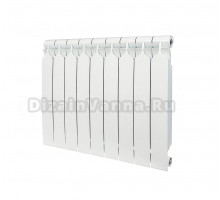 Радиатор биметаллический секционный Bilux Plus R500 9 секций, боковое проходное подключение, белый
