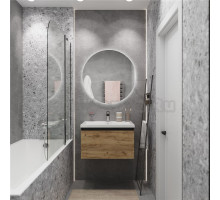 Мебель для ванной комнаты 1MarKa Aris 60П подвесная, антрацит, дуб крафт золотой