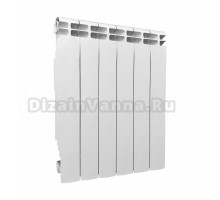 Радиатор алюминиевый секционный Теплоприбор АР1-500 6 секций, боковое проходное подключение, белый RAL 9016