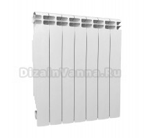 Радиатор алюминиевый секционный Теплоприбор АР1-500 7 секций, боковое проходное подключение, белый RAL 9016