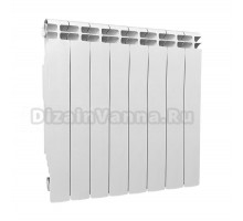 Радиатор алюминиевый секционный Теплоприбор АР1-500 8 секций, боковое проходное подключение, белый RAL 9016