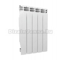 Радиатор алюминиевый секционный Теплоприбор АР1-500 5 секций, боковое проходное подключение, белый RAL 9016