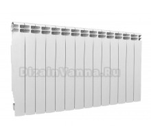 Радиатор алюминиевый секционный Теплоприбор АР1-500 14 секций, боковое проходное подключение, белый RAL 9016