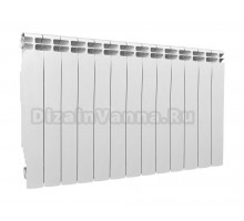 Радиатор алюминиевый секционный Теплоприбор АР1-500 13 секций, боковое проходное подключение, белый RAL 9016