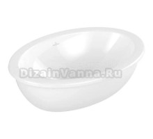 Раковина встраиваемая снизу Villeroy & Boch Loop & friends 4A550001 66 альпийский белый, овальная