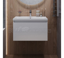 Тумба с раковиной 1MarKa Aris 60П подвесная, белая аляска, белый глянец