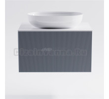 Тумба с раковиной Астра-Форм М-40 70 подвесная, со столешницей, матовая голубая ncss3005-R80B, столешница глянцевая белая