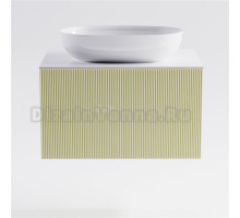 Тумба с раковиной Астра-Форм М-40 70 подвесная, со столешницей, матовая бежевая ral1013, столешница глянцевая белая