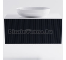 Тумба с раковиной Астра-Форм М-40 90 подвесная, со столешницей, матовая серая ral7024, столешница глянцевая белая