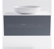 Тумба с раковиной Астра-Форм М-40 100 подвесная, со столешницей, матовая голубая ncss3005-R80B, столешница глянцевая белая