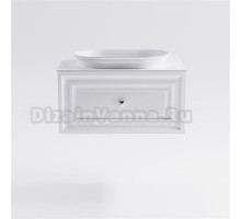 Тумба с раковиной Астра-Форм Шарм 80 подвесная, со столешницей, матовая белая, столешница глянцевая белая