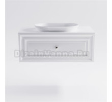 Тумба с раковиной Астра-Форм Шарм 100 подвесная, со столешницей, матовая белая, столешница глянцевая белая