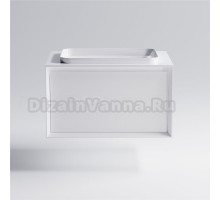 Тумба с раковиной Астра-Форм Фрейм 80 подвесная, со столешницей, матовая белая, столешница глянцевая белая