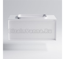 Тумба с раковиной Астра-Форм Фрейм 90 подвесная, со столешницей, матовая белая, столешница глянцевая белая