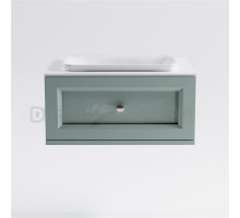 Тумба с раковиной Астра-Форм Классик 70 подвесная, со столешницей, матовая зеленая ncss3005-b80g, столешница глянцевая белая, 1 ящик