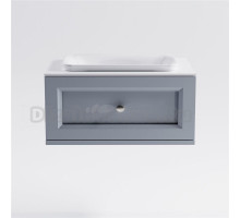 Тумба с раковиной Астра-Форм Классик 70 подвесная, со столешницей, матовая голубая ncss3005-R80B, столешница глянцевая белая, 1 ящик