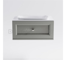 Тумба с раковиной Астра-Форм Классик 70 подвесная, со столешницей, матовая серая ncss3502y, столешница глянцевая белая, 1 ящик