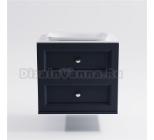 Тумба с раковиной Астра-Форм Классик 70 подвесная, со столешницей, матовая серая ral7024, столешница глянцевая белая, 2 ящика