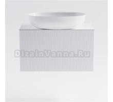 Тумба с раковиной Астра-Форм М-40 Slim 80 подвесная, со столешницей, матовая белая, столешница глянцевая белая