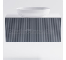 Тумба с раковиной Астра-Форм М-40 Slim 90 подвесная, со столешницей, матовая голубая ncss3005-R80B, столешница глянцевая белая