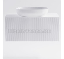 Тумба с раковиной Астра-Форм М-40 Slim 90 подвесная, со столешницей, матовая белая, столешница глянцевая белая