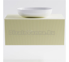 Тумба с раковиной Астра-Форм М-40 100 подвесная, со столешницей, матовая бежевая ral1013