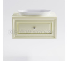 Тумба с раковиной Астра-Форм Шарм 80 подвесная, со столешницей, матовая бежевая ral1013