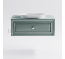 Тумба с раковиной Астра-Форм Шарм 90 подвесная, со столешницей, матовая зеленая ncss3005-b80g
