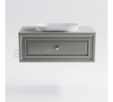 Тумба с раковиной Астра-Форм Шарм 100 подвесная, со столешницей, матовая серая ncss3502y