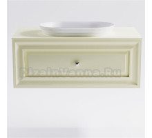 Тумба с раковиной Астра-Форм Шарм 100 подвесная, со столешницей, матовая бежевая ral1013