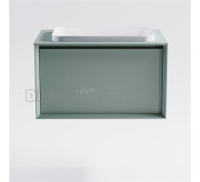 Тумба с раковиной Астра-Форм Фрейм 70 подвесная, со столешницей, матовая зеленая ncss3005-b80g