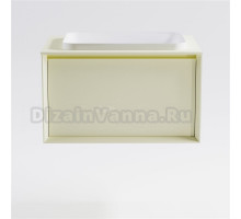 Тумба с раковиной Астра-Форм Фрейм 70 подвесная, со столешницей, матовая бежевая ral1013