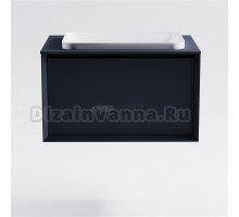 Тумба с раковиной Астра-Форм Фрейм 80 подвесная, со столешницей, матовая серая ral7024