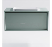 Тумба с раковиной Астра-Форм Фрейм 90 подвесная, со столешницей, матовая зеленая ncss3005-b80g