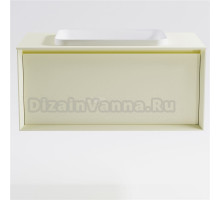 Тумба с раковиной Астра-Форм Фрейм 100 подвесная, со столешницей, матовая бежевая ral1013