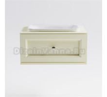 Тумба с раковиной Астра-Форм Классик 80 подвесная, со столешницей, матовая бежевая ral1013, 1 ящик