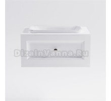 Тумба с раковиной Астра-Форм Классик 80 подвесная, со столешницей, матовая белая, 1 ящик