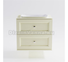 Тумба с раковиной Астра-Форм Классик 70 подвесная, со столешницей, матовая бежевая ral1013, 2 ящика