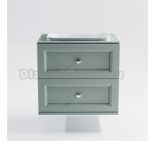 Тумба с раковиной Астра-Форм Классик 80 подвесная, со столешницей, матовая зеленая ncss3005-b80g, 2 ящика