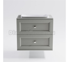 Тумба с раковиной Астра-Форм Классик 80 подвесная, со столешницей, матовая серая ncss3502y, 2 ящика