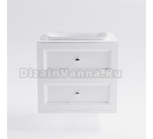Тумба с раковиной Астра-Форм Классик 80 подвесная, со столешницей, матовая белая, 2 ящика
