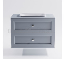 Тумба с раковиной Астра-Форм Классик 90 подвесная, со столешницей, матовая голубая ncss3005-R80B, 2 ящика