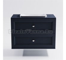 Тумба с раковиной Астра-Форм Классик 90 подвесная, со столешницей, матовая серая ral7024, 2 ящика