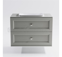 Тумба с раковиной Астра-Форм Классик 100 подвесная, со столешницей, матовая серая ncss3502y, 2 ящика