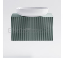 Тумба с раковиной Астра-Форм М-40 Slim 80 подвесная, со столешницей, матовая зеленая ncss3005-b80g