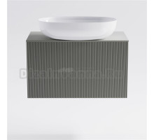 Тумба с раковиной Астра-Форм М-40 Slim 80 подвесная, со столешницей, матовая серая ncss3502y